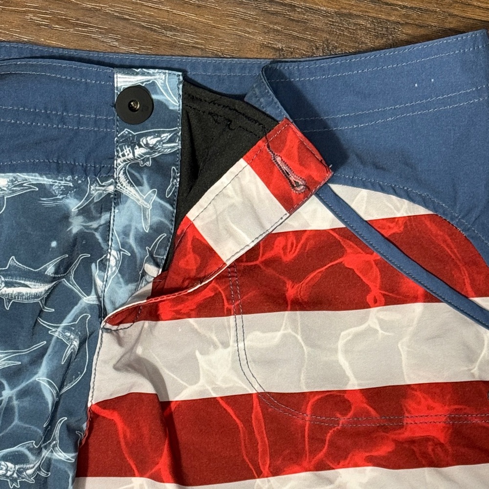 Pelagic Women's Moana American Flag Fishing Shorts - Picture 6 of 9